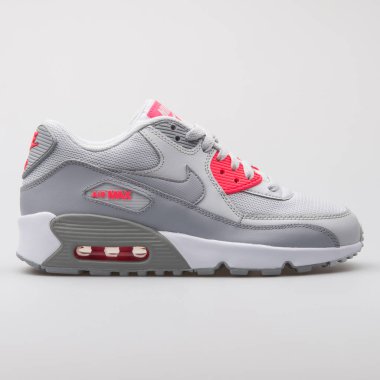 Nike Air Max 90 Mesh gri ve pembe spor ayakkabı