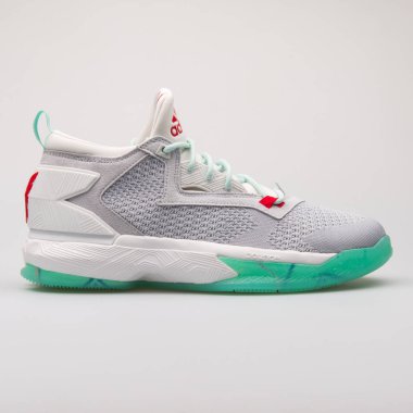 Adidas D Lillard 2 Pk gri ve yeşil spor ayakkabı