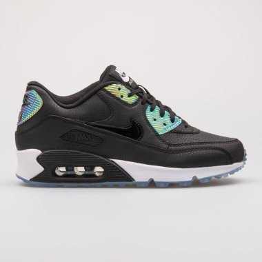 Nike Air Max 90 Premium siyah ve platin spor ayakkabı