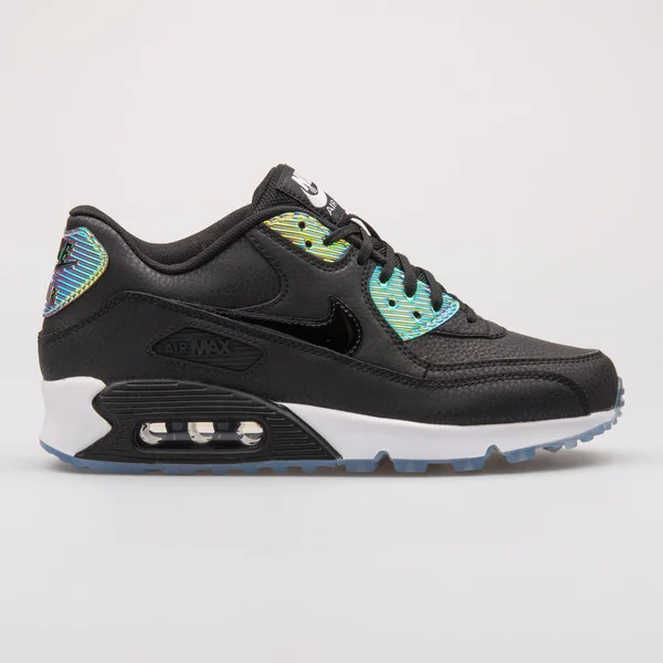 Nike Air Max 90 Premium siyah ve platin spor ayakkabı — Stok fotoğraf