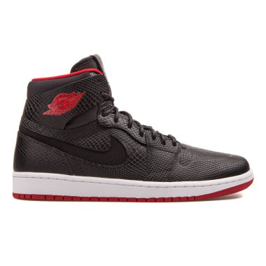 Nike Air Jordan 1 Retro Yüksek Nouv siyah ve kırmızı spor ayakkabı