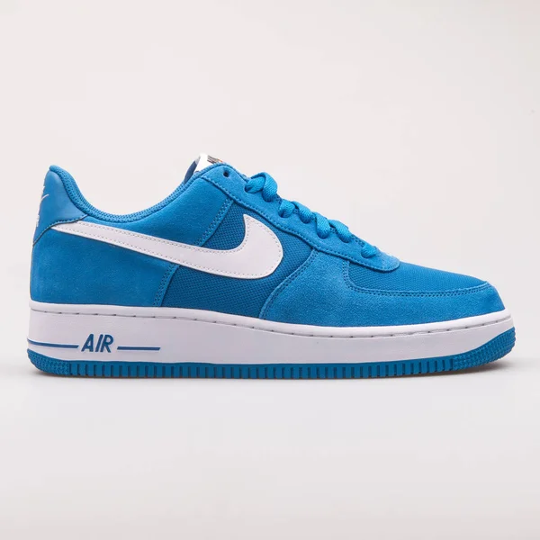 Nike Air Force 1 blue and white sneaker — Stock Photo, Image