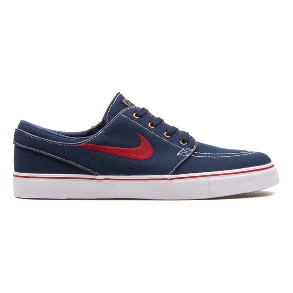 Nike Zoom Stefan Janoski cnvs Obsydian i czerwone Sneaker — Zdjęcie stockowe