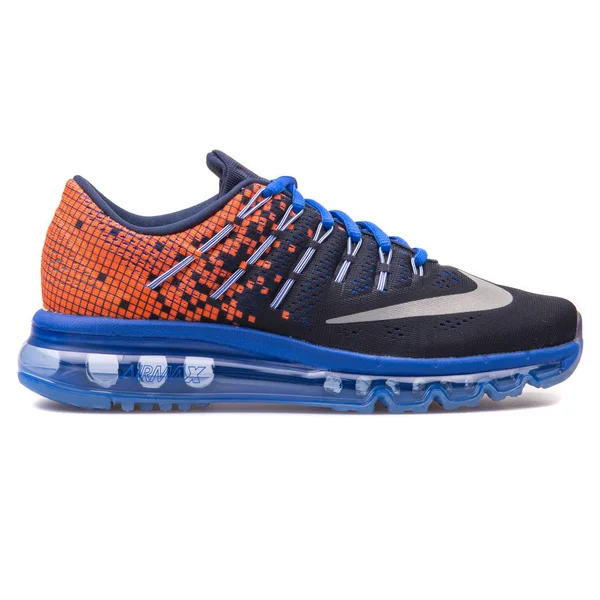 Nike Air Max 2016 Drukuj Obsydian niebieskie i pomarańczowe Sneaker — Zdjęcie stockowe