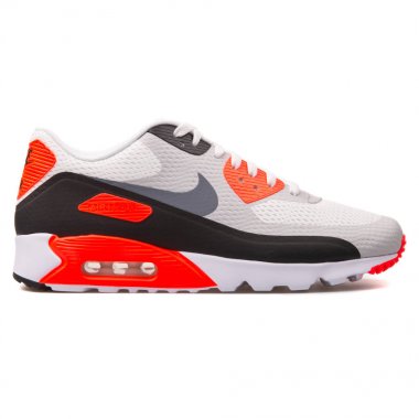 Nike Air Max 90 Ultra beyaz, gri, kırmızı ve siyah spor ayakkabı
