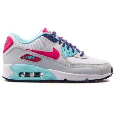 Nike Air Max 90 Mesh beyaz, pembe ve gri spor ayakkabı
