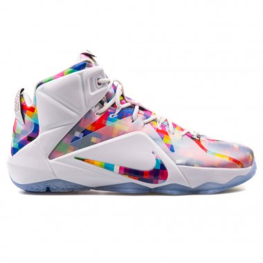 Nike Lebron Xii Ext beyaz ve çok renkli spor ayakkabı