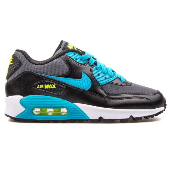 Nike Air Max 90 δέρμα μαύρο, μπλε και λευκό παπούτσια — Φωτογραφία Αρχείου