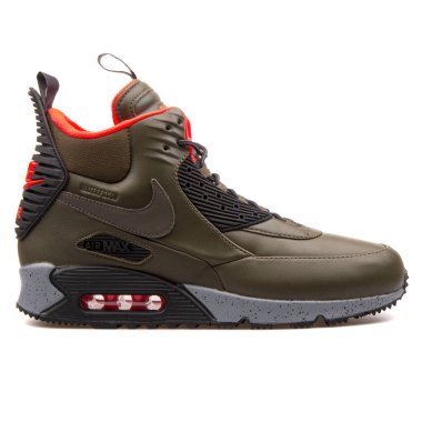 Nike Air Max 90 Sneakerboot Kış koyu loden ve kırmızı spor ayakkabı