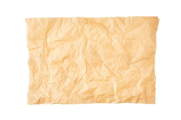 Смятый кусок пергамента или бумага для выпечки, изолированная на белой ба — стоковое фото