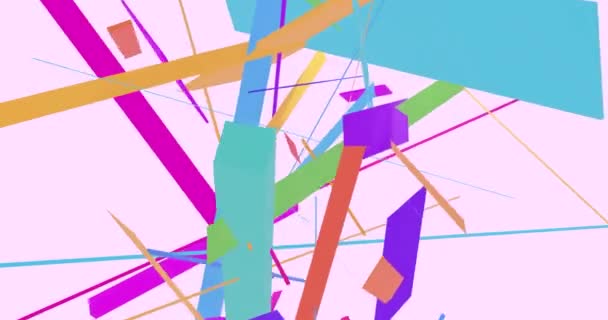 Astratto Sfondo Multicolore Linee Suprematismo Arte Loop Video — Video Stock