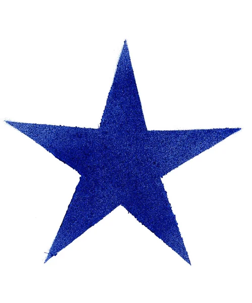 Grande Estrela Azul Closeup Decoração Sinal Ilustração Arte Spray Hand — Fotografia de Stock