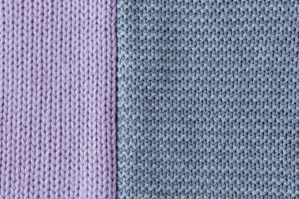 Graue Und Lila Strickwolle Textur Hintergrund — Stockfoto