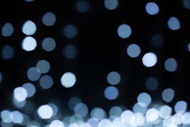 Soyut bulanık bokeh arka plan. Soğuk ışık. Uzay kopyalayın. Noel kavramı