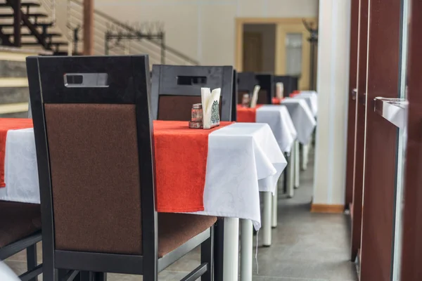 Dining Tables Chairs Restaurant Big Windows Light Interior — Stock Photo, Image