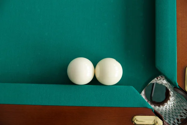테이블입니다 최고의 있습니다 공을은 주머니에 Greencloth — 스톡 사진