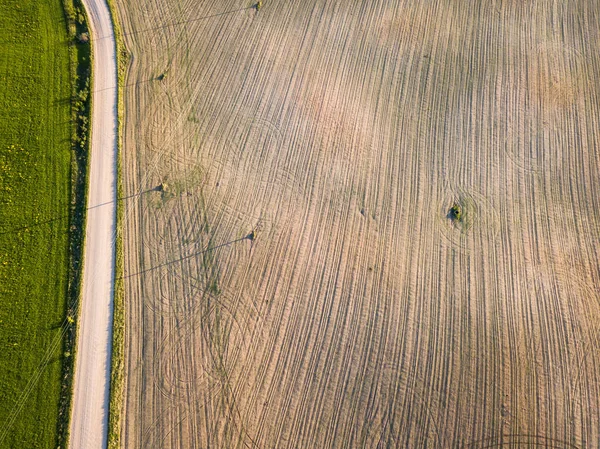 Aerial Drone Photo Meadows Surrounded Beautiful Early Spring Colours Countryside — Stock Photo, Image