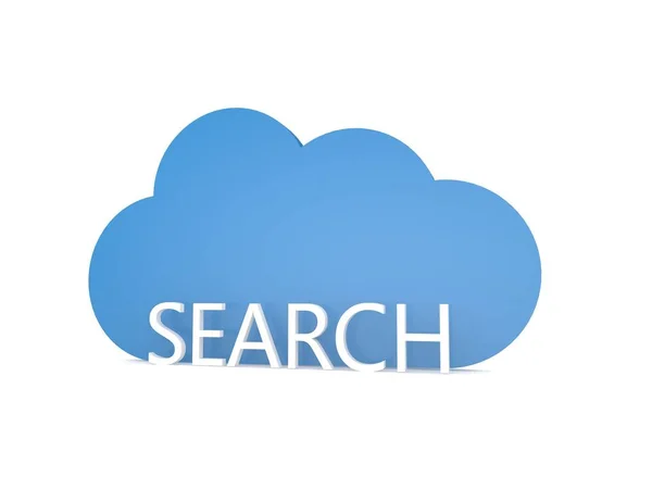 Search Internet Cloud Symbol White Background Render Illustration — Stock Photo, Image