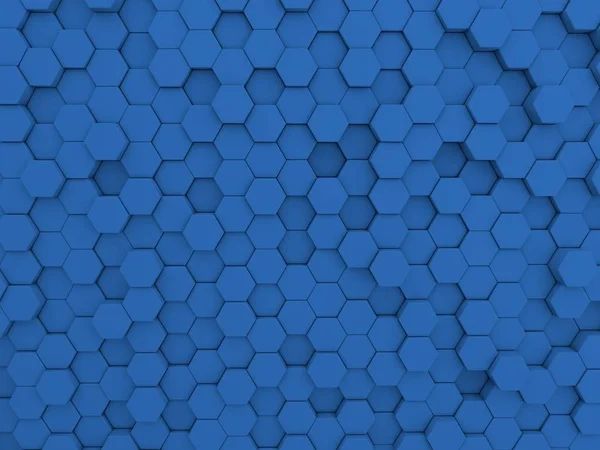Blue Hexagons Technological Background Rendering — Stock Photo, Image