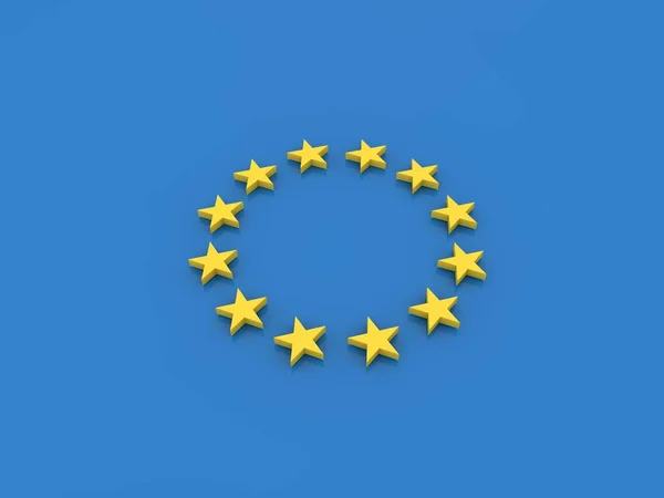 Symbol Der Europäischen Union Auf Blauem Hintergrund Darstellung — Stockfoto