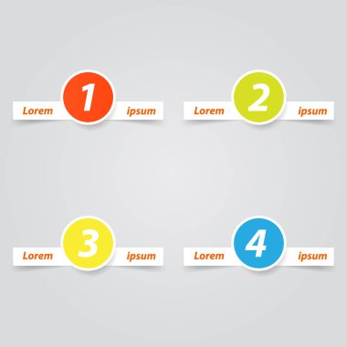 Gri arka plan üzerinde renkli afiş kümesi. Vektör çizim .