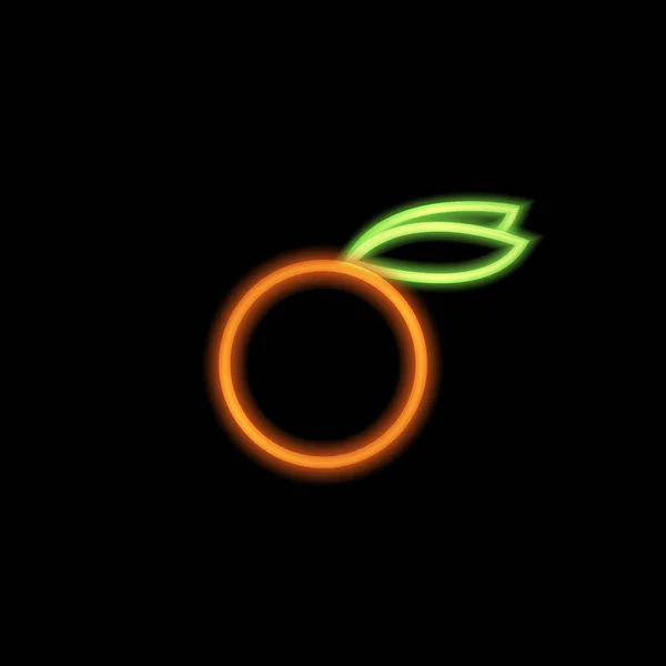 Oranje Neon Een Zwarte Achtergrond Vectorillustratie — Stockvector