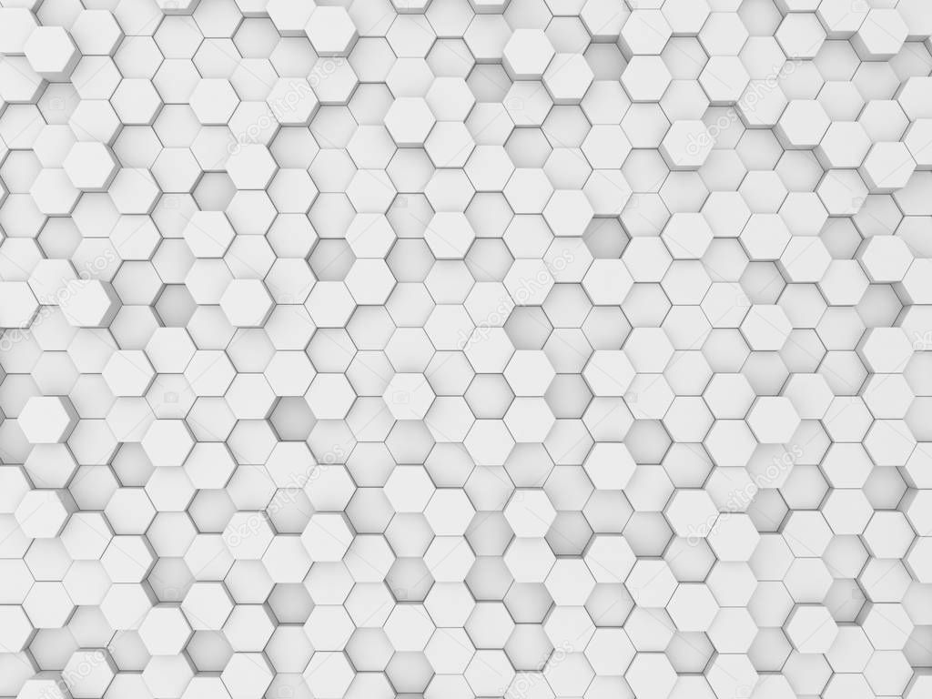 Abstract geometric background of hexagons. 3d rendering illustration.