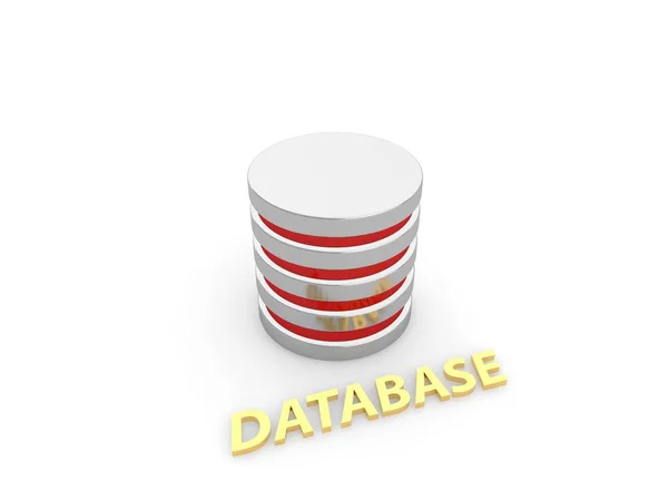 白い背景の上のデータベースの記号です レンダリング図 — ストック写真