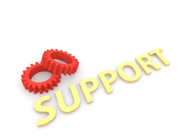 Gears Support White Background Render Illustration — Stock Photo, Image