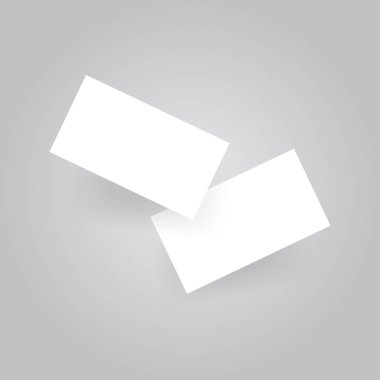 İki kartvizit gri bir arka plan üzerinde beyaz. Vektör çizim .