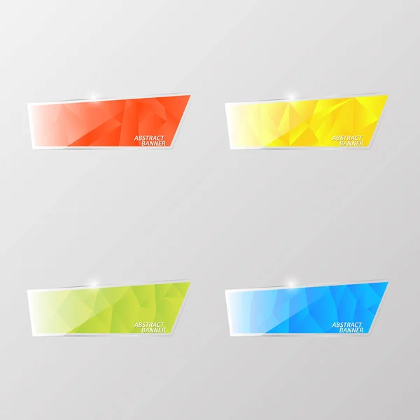 Banderas Vidrio Brillante Color Sobre Fondo Gris Ilustración Vectorial — Vector de stock