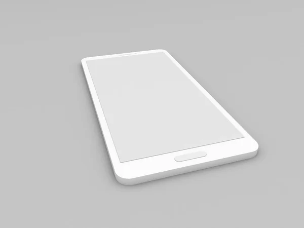 Smartphone Mockup Fundo Cinza Renderizar Ilustração — Fotografia de Stock