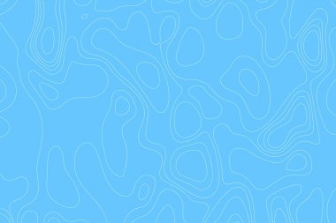 Mavi arka plan üzerinde soyut topografik harita çizgileri. Vektör çizimi 