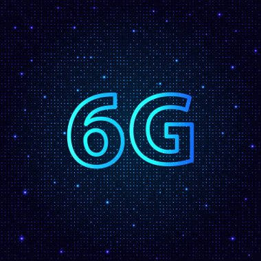 Internet 6g bağlamak için yüksek hızlı mobil teknoloji nin yeni nesil. Vektör çizimi 
