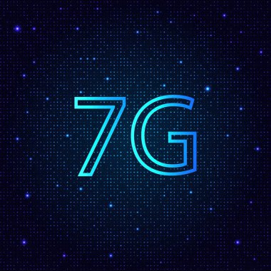 7g yüksek hızlı mobil internet bağlantısı yeni nesil. Vektör çizimi .