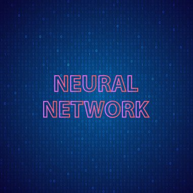 Dijital arka plandaki sinir ağları. Vektör çizimi .