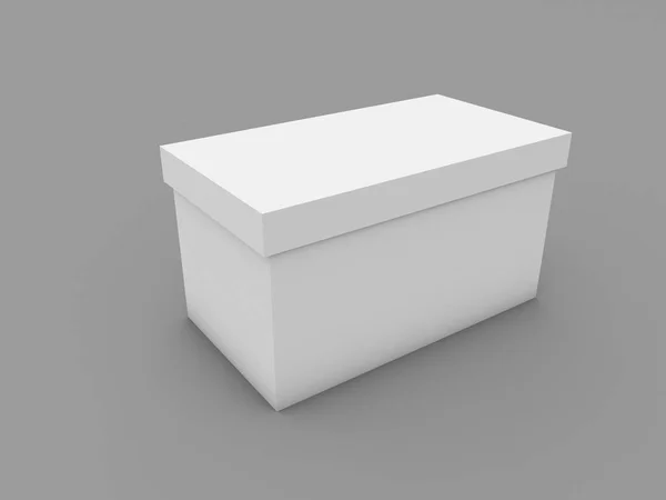 白い背景に白い紙の箱 3Dレンダリング図 — ストック写真