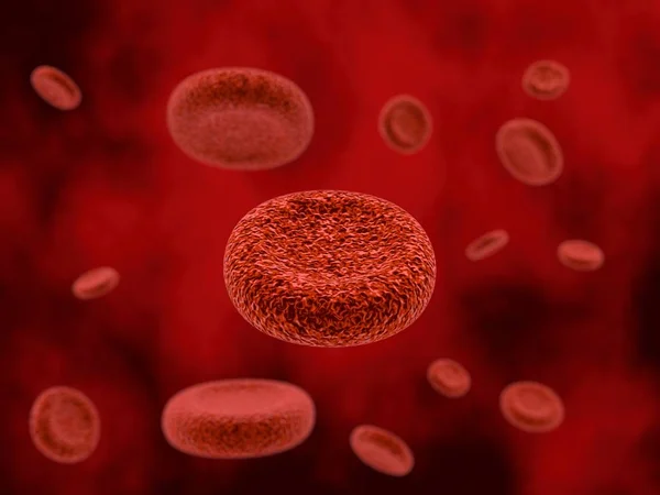 Blutzellen Auf Rotem Hintergrund Darstellung — Stockfoto