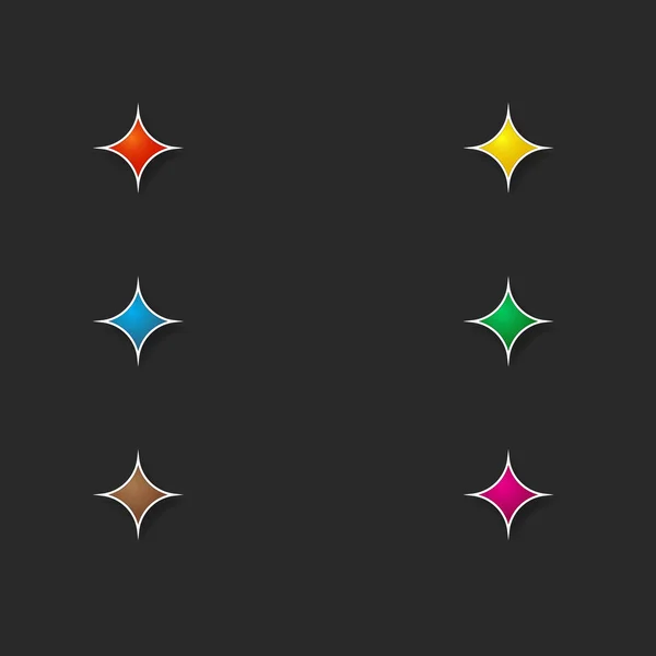 暗い背景のインターフェイスのための色付きの星のセット ベクトルイラスト — ストックベクタ