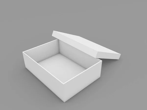 Caja Papel Mofa Sobre Fondo Gris Ilustración Renderizado — Foto de Stock