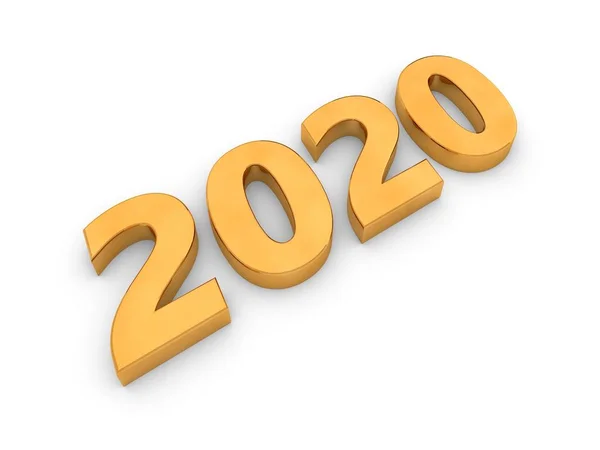 New Year 2020 Numbers White Background Render Illustration — Stock Photo, Image