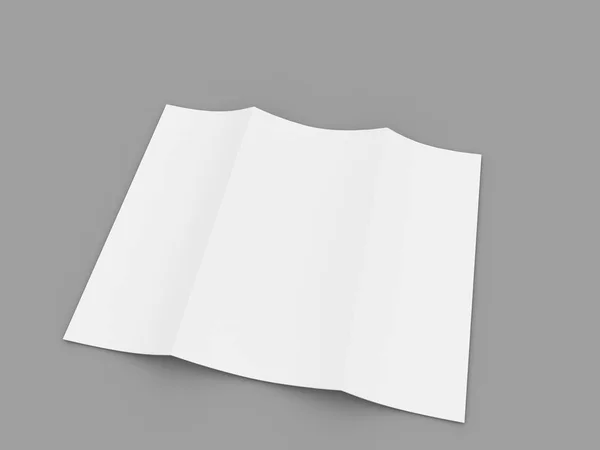 Brochure Layout White Paper Sheet Een Grijze Achtergrond Renderen Illustratie — Stockfoto