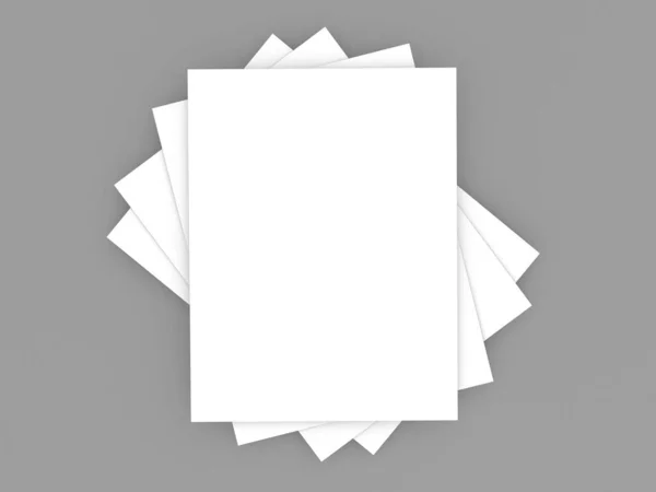 Stack Paper Gray Background Render Illustration — Stock Photo, Image