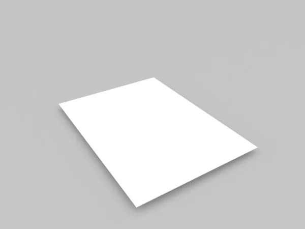 Sheet Paper Gray Background Render Illustration — Stock Photo, Image