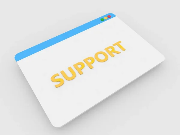 Web Page Internet Browser Support White Background Render Illustration — Stock Photo, Image