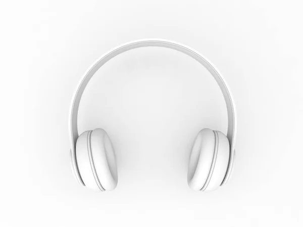 Auriculares Musicales Sobre Fondo Blanco Ilustración Renderizado —  Fotos de Stock