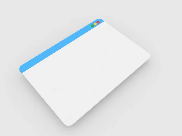 Navegador Web Ordenador Sobre Fondo Blanco Ilustración Renderizado — Foto de Stock