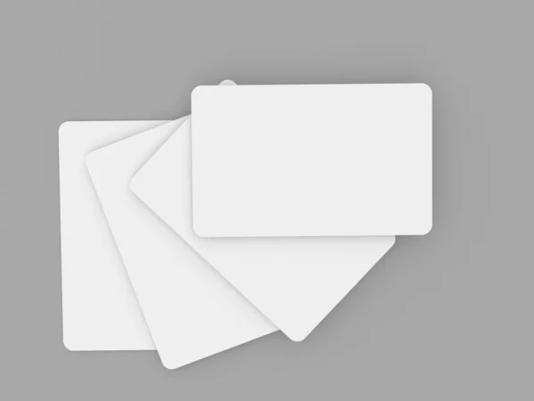 Kreditkarten Attrappe Auf Grauem Hintergrund Darstellung — Stockfoto