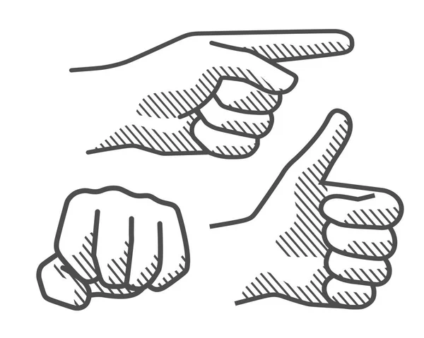 Rysunek ręka znak 2 — Wektor stockowy