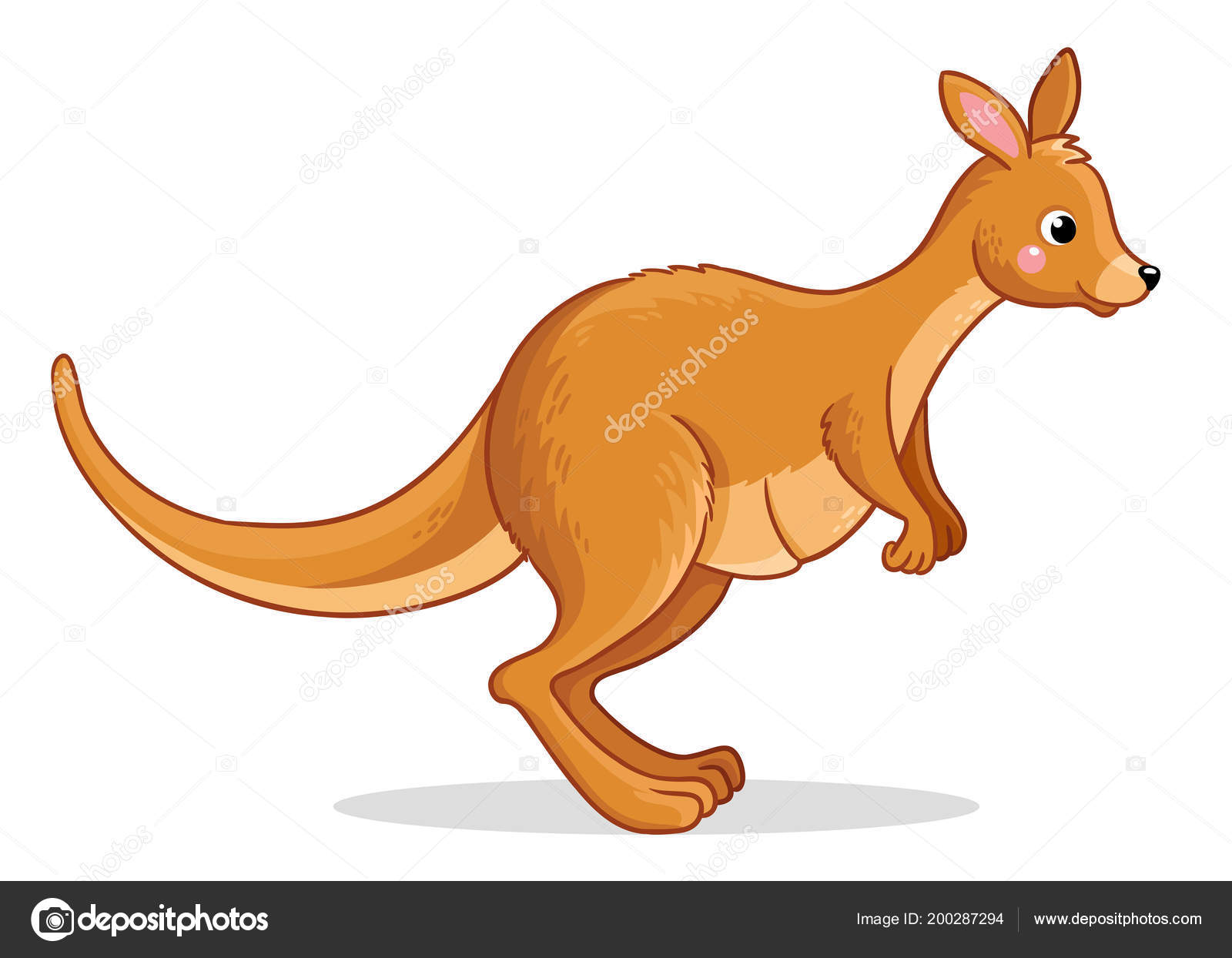 Smiling Kangaroo Jumping Isolated White Background Stock Vector Image By C Svaga 200287294